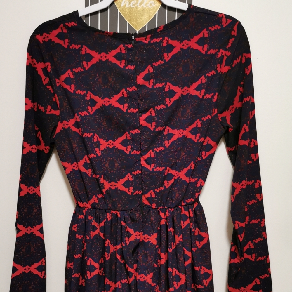 Navy Blue and Red Dress